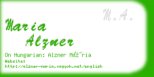 maria alzner business card
